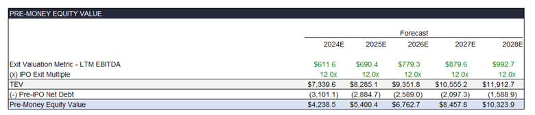 IPO Pre-money Equity Table